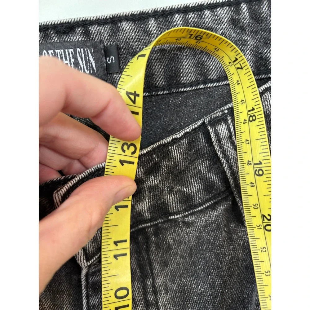 Children of the Sun Acid Wash Carpenter Jeans Gray Black Double Knee Star Moon S